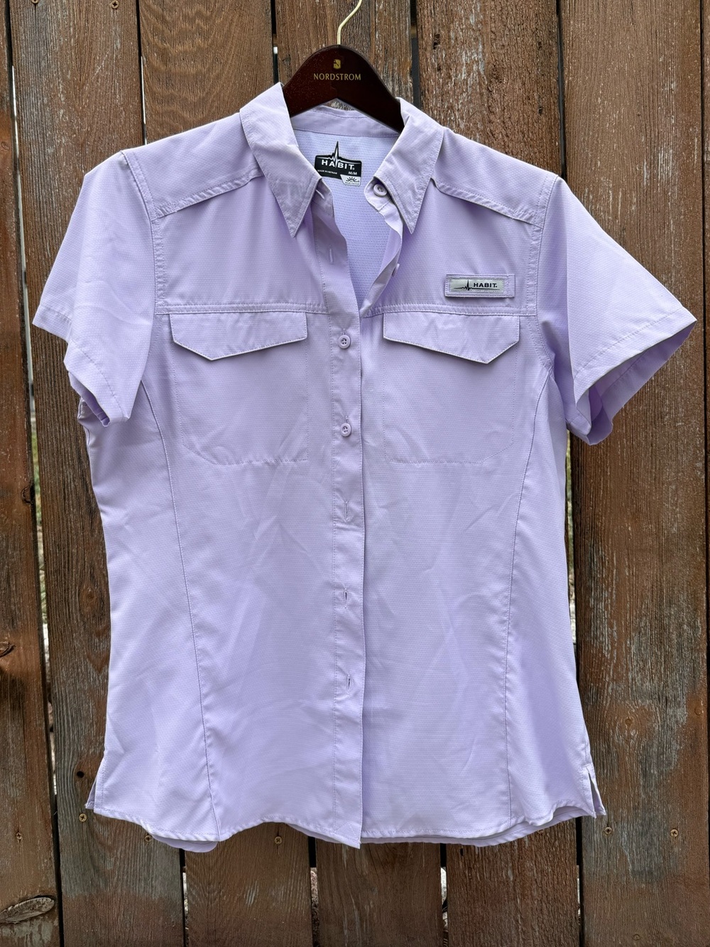 HABIT Women’s Purple Short Sleeve Performance Hiking UVF Outdoor Shirt Medium